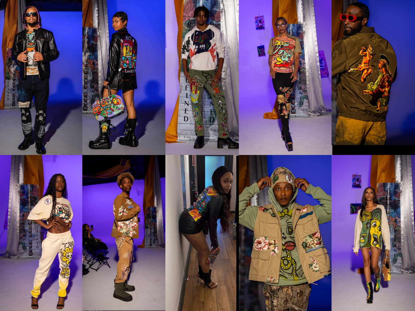 The Art Exhibit Floral Denim Fisherman(xl-2x)
