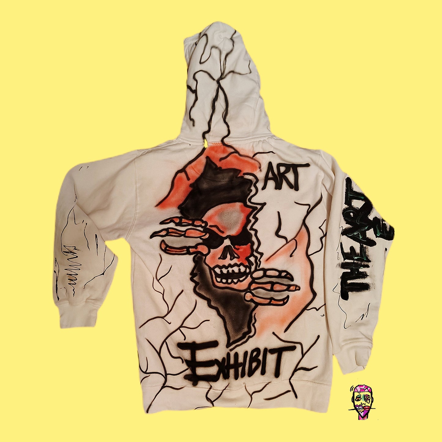 The Art Exhibit fire skull hoodie