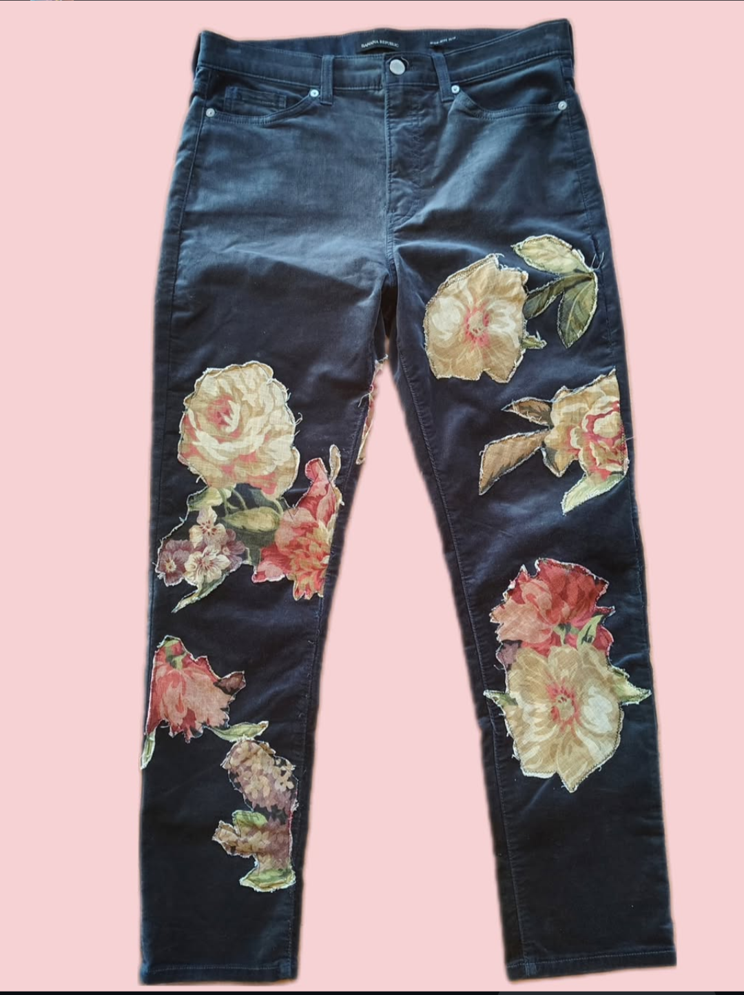 The Art Exhibit Floral crush blue pants (30w)