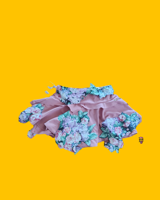 Floral chain rope mini skirt(large)