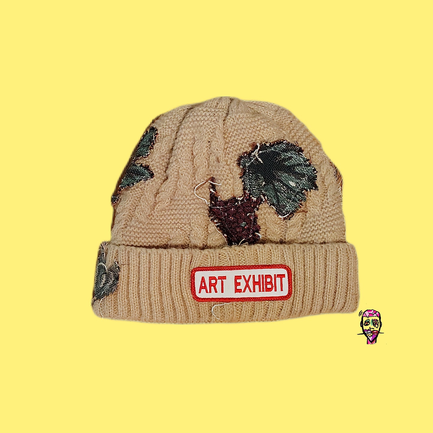 Grape floral beanie