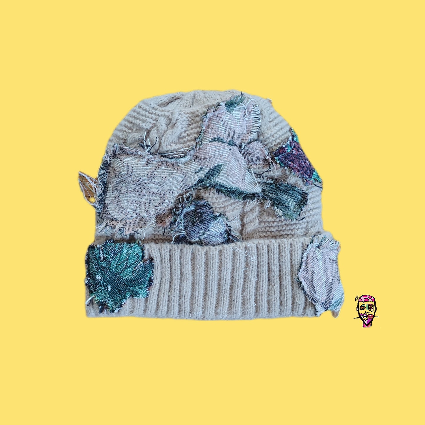 Grape floral beanie