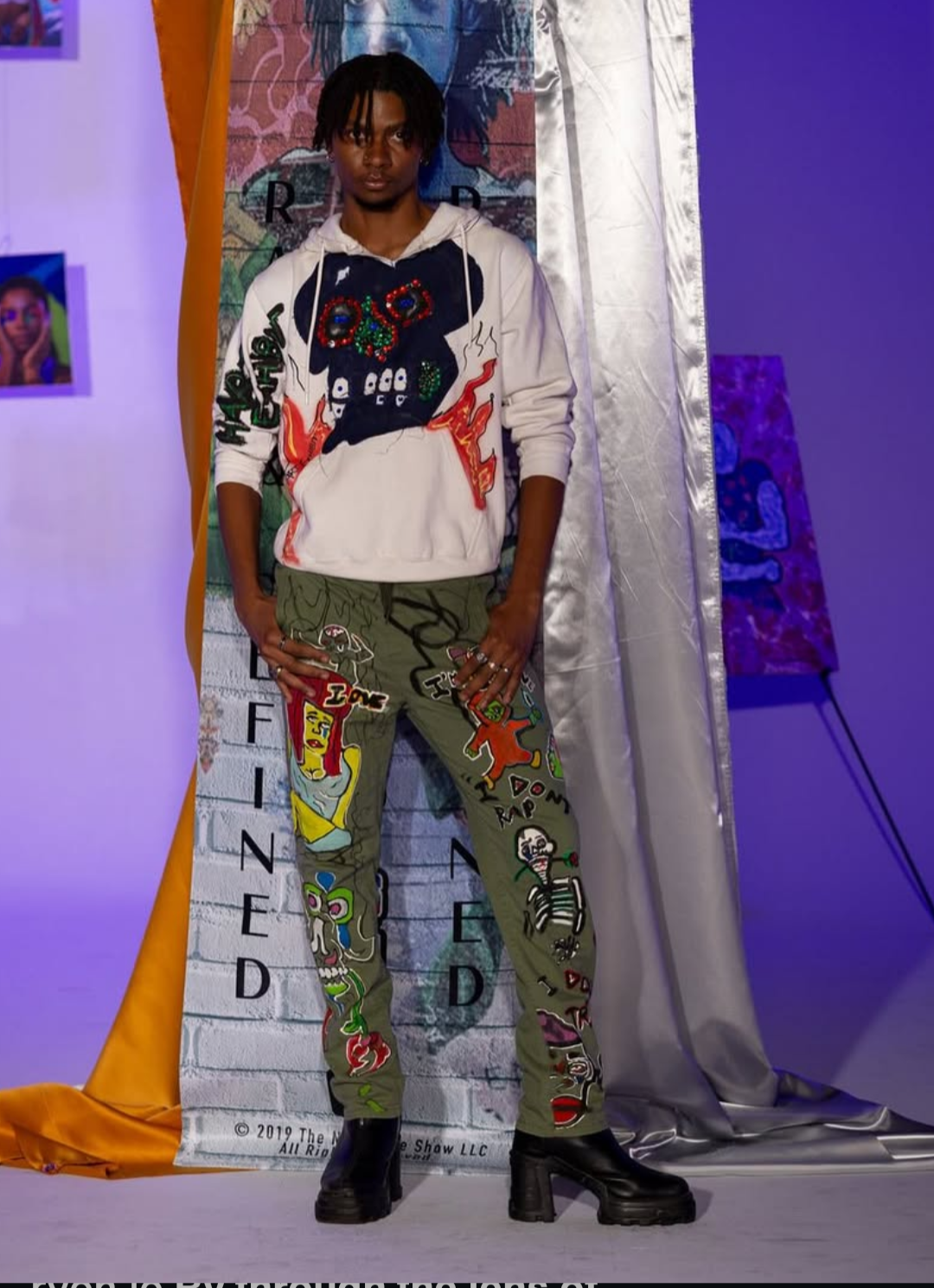 The Art Exhibit fire skull hoodie