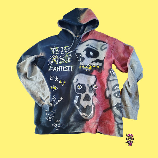 Art Exhibit black red two skull